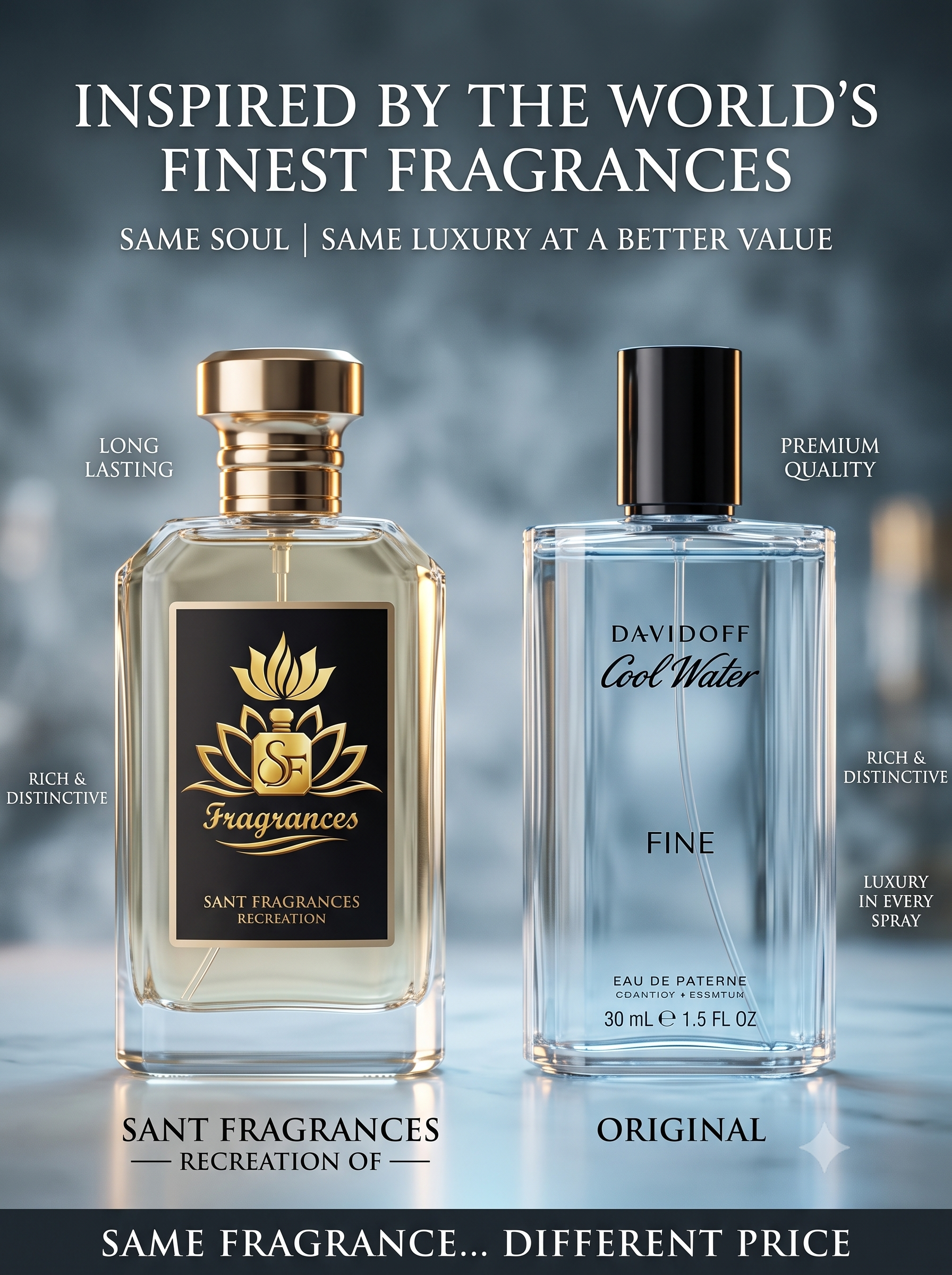 DAVIDOFF COOLWATER INSPIRED 60ML.